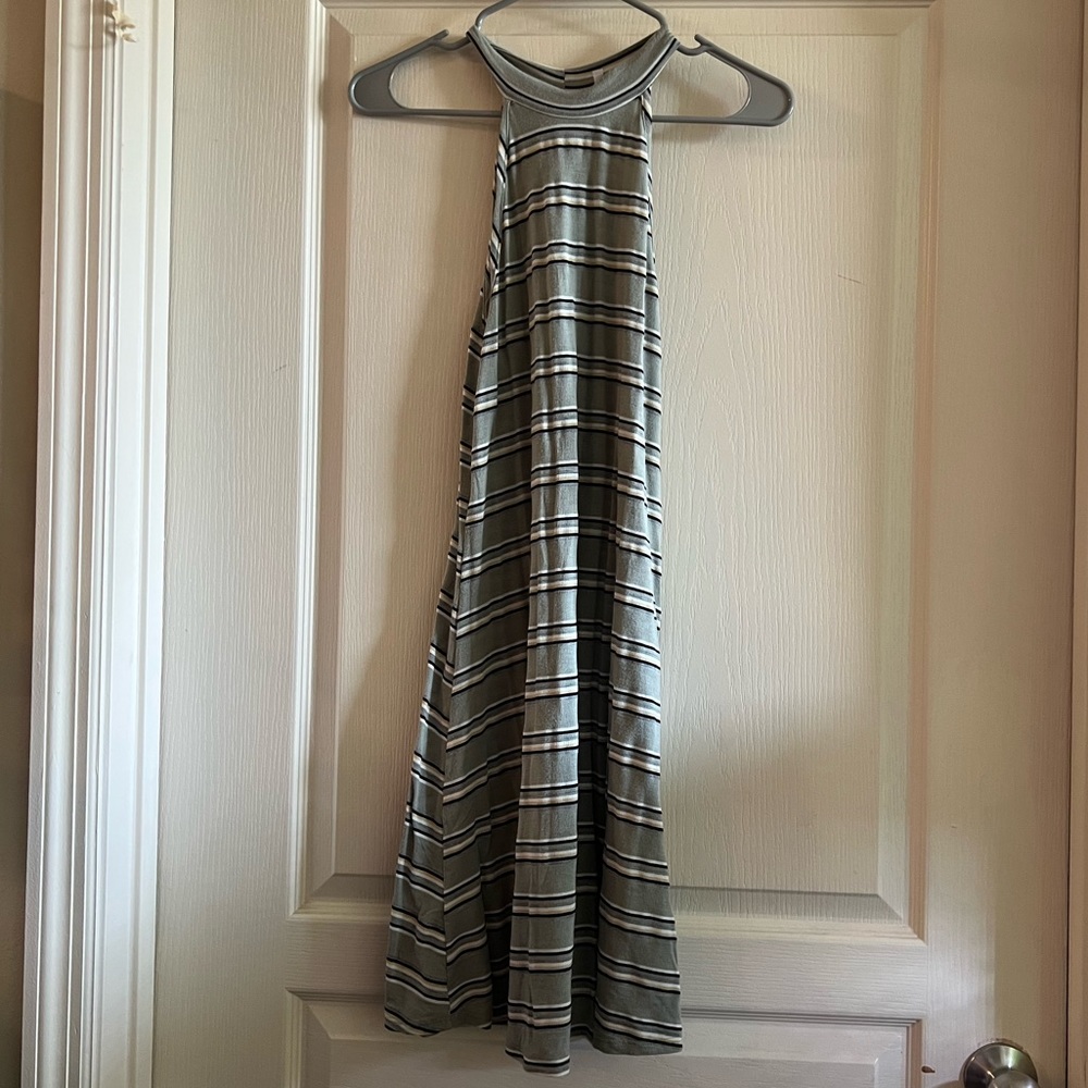 Green striped dress